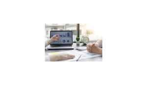 business people comparing performance graphs